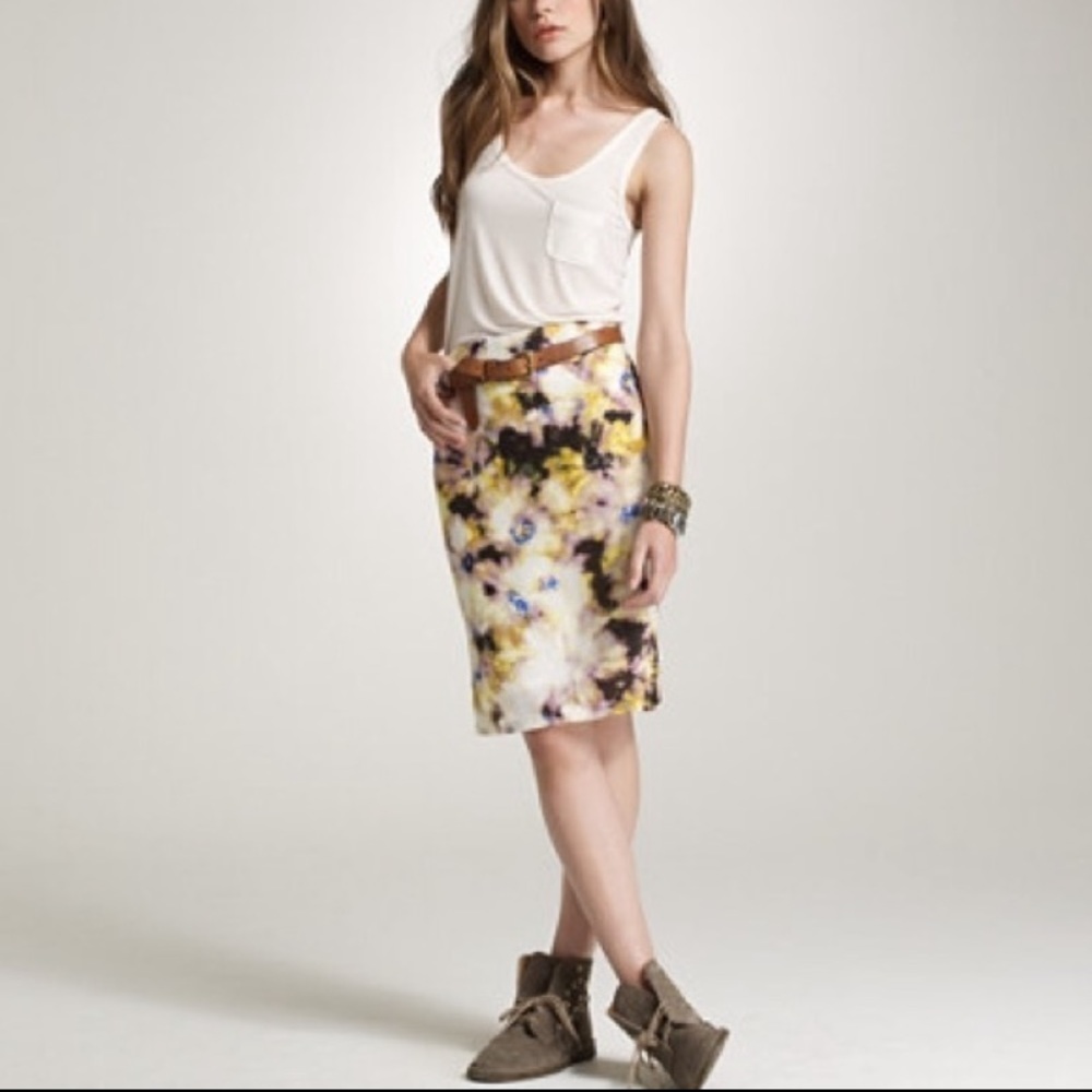 🎉HP 11/4🎉J.Crew Fleurette Watercolor PencilSkirt